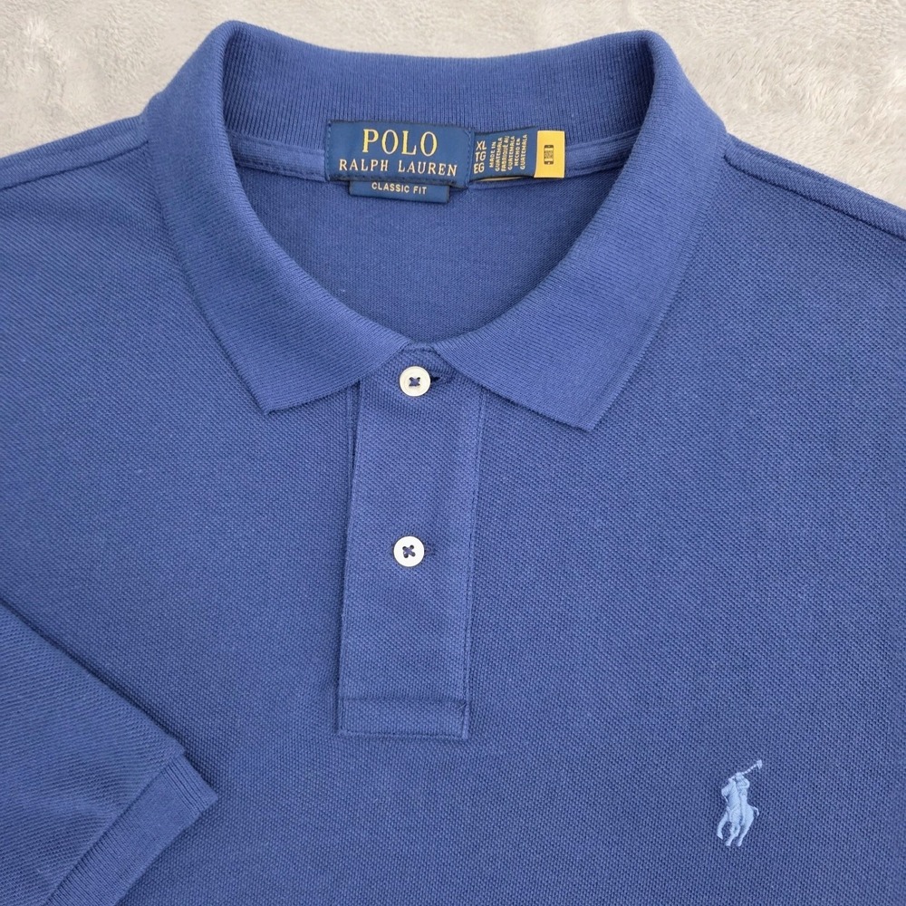 Polo Ralph Lauren Iconic Mesh Polo Shirt Classic Fit Mens XL Blue 710534735406